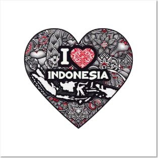I Love Indonesia Posters and Art
